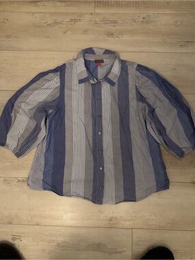 Vince Camuto Blue Multi-Stripe Men’s Button-Down Shirt